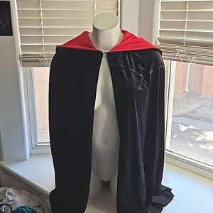 Torrid Black Velvet Mini Cloak with Hood